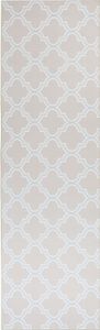 BELIANI Teppich Läufer Beige Stoff 60 x 200 cm Rechteckig mit Marokkanischem Muster Orientalisch Rutschfest Vintage Orientteppich Vorleger Flur Küche