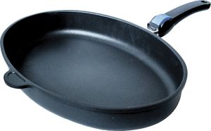 AMT 4127-Z10a Gastroguss Fischpfanne, Gussaluminium, Antihaftbeschichtung, abnehmbarer Griff, 41 x 27 cm (1 Stück)