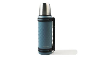 TUPPERWARE Hot & Go C234 Jumboo-Isolierkanne groß 1,2 L Blau Edelstahl Doppelwandig Isolierkanne
