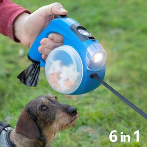 InnovaGoods Hundeleinen, Einziehbare Hundeleine 3M 6 in 1 Compet, Hundeleine Automatikleine mit LED Lampe, kotbeutel für hunde und hundegeschirr mittelgroße hunde