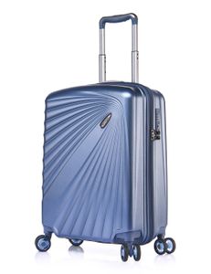 Verage KINETIC leichter Hartschalen-Koffer Handgepäck  (S-55cm-52 Liter, Metallic Blau), TSA integriert, 4 Rollen ABS/PC Trolley mit Sicherheits-Reißverschluss