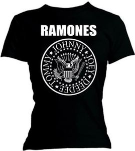 Ramones Seal Skinny Ladies Black T Shirt: Small