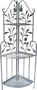 LEX Eckregal mit 3 Etagen 49 x 35 x 126 cm, Antik Grau