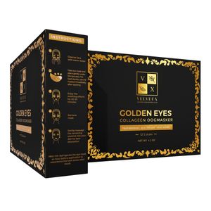 Velveux Kollagen-Augenmaske 24 STÜCK (12 Paar) – Augenpads Gegen Schwellungen und Augenringe – Gold Eye Patches