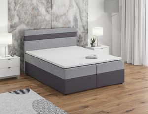 Boxspringová posteľ s úložným priestorom SISI - 200x200, svetlo šedá / šedá