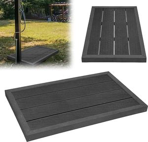 Bodenelement 105*63*5,5 cm WPC Outdoor Bodenplatte Für Solardusche Garten Gartendusche, Bodenplatten Anti Rutsch Holzoptik Anthrazit CEEDIR