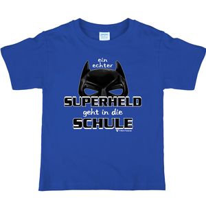 Superhelden T-Shirt blau Schulanfang Superheld geht in die Schule