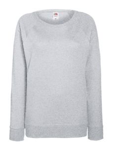 Lady-Fit Lightweight Raglan Sweatshirt / Pullover - Farbe: Heather Grey - Größe: M