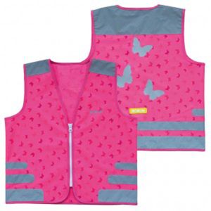 Wowow Sicherheitsweste Nutty Jacket für Kinder pink mit Refl Streifen Größe L