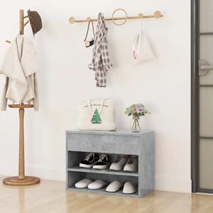 vidaXL Ławka na buty betonowa szara 60x30x45 cm Materiał drewnopochodny - Ławka na buty - Ławki na buty - Ławki do przechowywania - Ławki do przechowywania