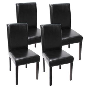 sada 4 jídelních židlí Kuchyňská židle Littau  umělá kůže, černé tmavé nohy