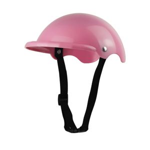Haustier-Helm, Hunde-Katzen-Sicherheits-Kappen-Motorrad-Fahrrad-Hut, weich gepolsterter Sonnen-Regen-Schutz(Rosa)