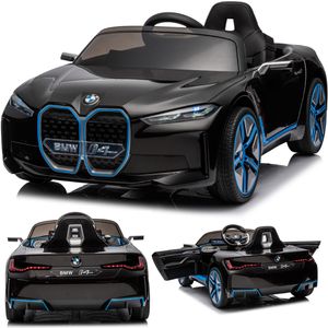 BMW i4 Kinderauto Kinder Elektroauto mit Fernbedienung mp3 und mehr 2 Motoren -Schwarz-