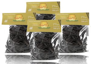 Nudelly's® Quattro Papavero glutenfreie Pasta im 4er-Pack, Mohnmehl, Eier-Nudeln mit Tapioka-Stärke als Bandnudeln, low-carb, paleo, clean, sojafrei