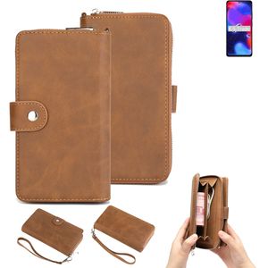 K-S-Trade Handyhülle Schutzhülle kompatibel mit Xiaomi Redmi Note 11 Pro+ India & Portemonnee Tasche Handytasche Case Etui Geldbörse Wallet braun