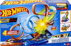Mattel Hot Wheels Dráha so štyrmi slučkami HXR70