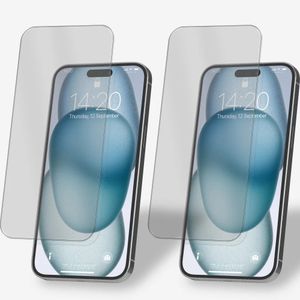 2x Panzerfolie für iPhone 15 Display Schutzglas Verbundglas 9H Echt Glas Klar