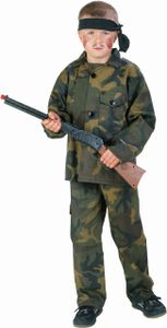 Kostüm Rambo Camouflage Soldat, Groesse:140