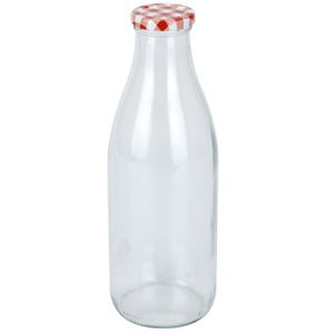 6 x Milchflaschen mit Deckel 1 Liter - Glasflaschen - Flaschen - Aufbewahrungsflasche - Wasserflasche