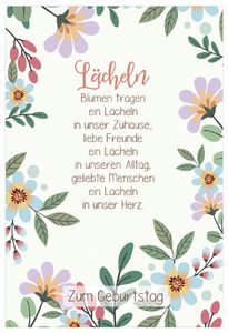 SUSY CARD Geburtstagskarte Lyrics "Lächeln"