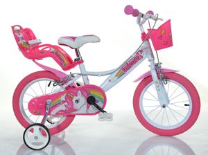 14 Zoll Kinderfahrrad Mädchenfahrrad Dino Bikes Unicorn Einhorn