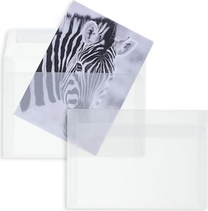 100 Transparente Briefumschläge im Format 114 x 162 mm (DIN C6) mit Haftklebung