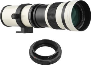 Kamera MF Super Tele-Zoomobjektiv F / 8.3-16 420-800 mm T-Halterung mit Adapterring Universal 1/4 Gewinde Ersatz fuer Canon EF-Mount-Kameras EOS 80D 77D 70D 60D 60Da 50D 7D 6D 5D T7i T7s T6s T6i T6i T5i T5i T3i T3i T3 T2i SL2 SL1