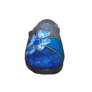Sleepers dámské květinové pantofle Kimberly DF1430 (37 EU) (šedá/fialová/modrá/stříbrná)