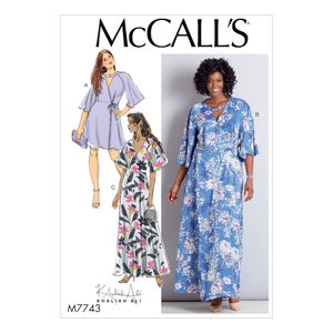 McCall's® Papierschnittmuster Damen Kleid Wickelkleid RR(18W-20W-22W-24W)(44-46-48-50) M7743 McCall's®