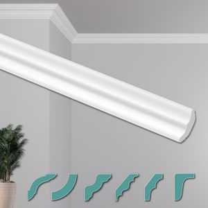 HEXIMO Deckenleisten modern XPS Styropor weiß, 2 Meter Stuckleisten Sytroporleisten Zierleisten Stuck Eckleisten (Vorgeschnittene Ecken ZG4) HEXIMO Deckenleisten modern XPS Styropor weiß, 2 Meter Stuckleisten Sytroporleisten Zierleisten Stuck Eckleisten (Vorgeschnittene Ecken ZG4)