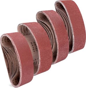 Navaris 25x Schleifband für Bandschleifer - 40-100 Körnung - 75 x 457mm - Schleifbänder Schleifpapier für Bandschleifmaschine - Bandschleifpapier