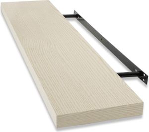 Nástěnná police Stockholm volně zavěšená závěsná police včetně montážního materiálu matná béžová 100x23x3,8 cm