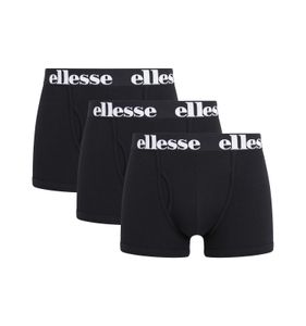 ellesse Herren Boxer Shorts HALI, 3er Pack - Fashion Trunks, Logo, Cotton Stretch Schwarz M