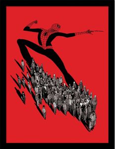Spider-Man - Gerahmtes Poster, Menschenmenge PM8546 (40 cm x 30 cm) (Rot/Grau/Schwarz)