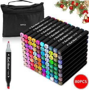 80 Farbige Graffiti Stift Fettige Mark Farben Marker Set,Twin Tip Textmarker Graffiti Pens für Sketch Marker Stifte Set Mit