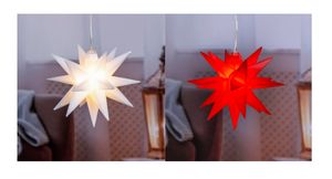 2x LED Weihnachtsstern Set innen außen Stern Fröbelstern Weihnachtssterne
