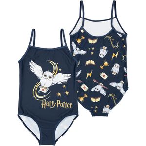 Harry Potter - Badeanzug für Mädchen NS6863 (146) (Marineblau/Weiß/Gold)