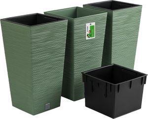 Blumentopf Pflanzkübel FURU Square Balkonkasten Blumenkübel Grün 26,6 L