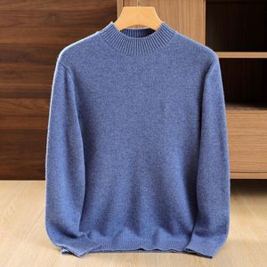 Dicker Kaschmir-Rollkragenpullover für Herren im Herbst/Winter, XXL, Bluebonnet