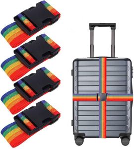 Koffergurt, 4 Stück Gepäckband koffergurt,Einstellbare Sicheren Verschließen der Koffers auf Reisen und Kennzeichnen von Gepäck