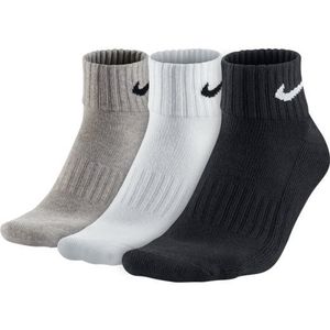 Nike VALUE Bavlna QUARTER (3 PAIR) WHITE M