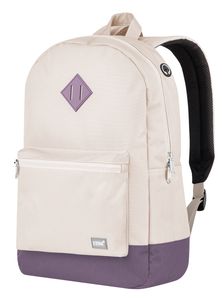 blnbag "U6" - Denný batoh s vsuvnou priehradkou na notebook, 45 cm, 19 litrov,béžovo-fialový