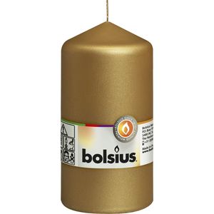Bolsius 103615300182 Stumpenkerze, 13 x 6,8 cm, gold