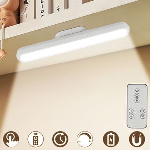 Leselampe Weiß Touch Dimmbar 3 Lichtfarben Usb Wiederaufladbare Batteriebetrieben Led Schreibtischlampe Lichtleiste Mit Fernbedienung
