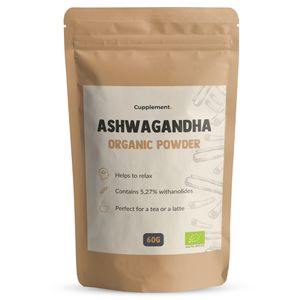 Cupplement - Ashwagandha Pulver 60 Gramm - Free Scoops - Keine Kapseln, Gummibärchen oder KSM66 - Supplement - Superfood - Ashwaganda