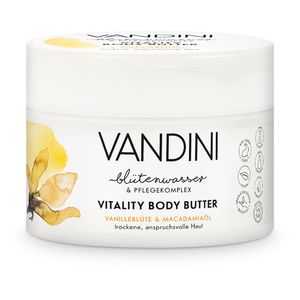 VANDINI Vitality Body Butter Damen - Body Creme als Körpercreme & Gesichtscreme für trockene Haut 1x 200 ml