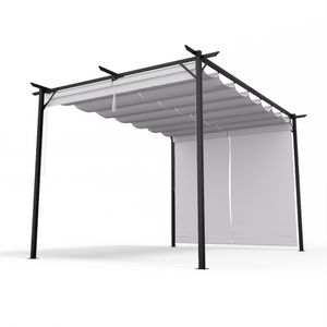 Blumfeldt Pantheon Robuster Gartenpavillon 3x4 m, wasserdichtes Polyesterdach mit PA-Beschichtung, Jalousien, stabiles pulverbeschichtetes Stahlgestell, Pavillon winterfest