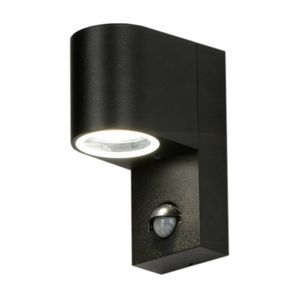 Grafner® Aluminium Wandlampe mit Bewegungsmelder 37WBPIR Wandleuchte Lichtschein Down/Unten schwarz