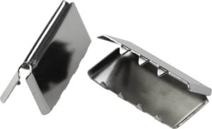10 Endstücke für Gürtel Gurte Bänder, 9x20 - 12x40mm Gürtelenden Endkappen, Farbe:platin, Größe:9x20mm