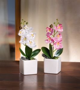 Künstliche Rosa Orchideen XLGesteck Dekotopf Orchidee Dekoblume 